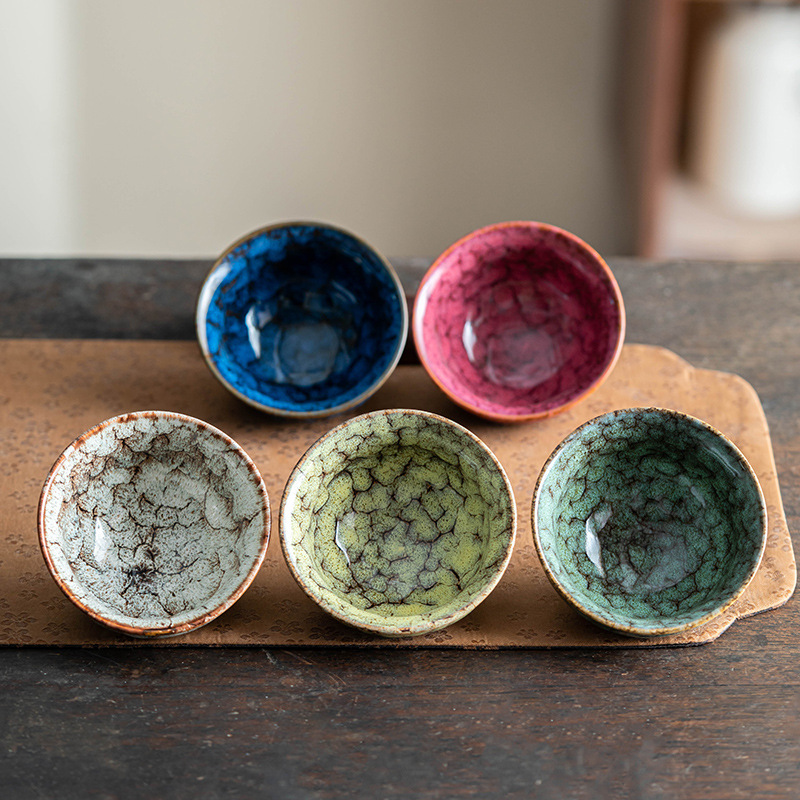 Handmade ceramic kiln-turned tea cups