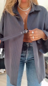 Ladies Lapel Striped Fashion Shirt