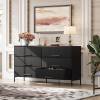 WLIVE Wide Fabric Dresser, 6 Drawer Dresser TV Stand for 60