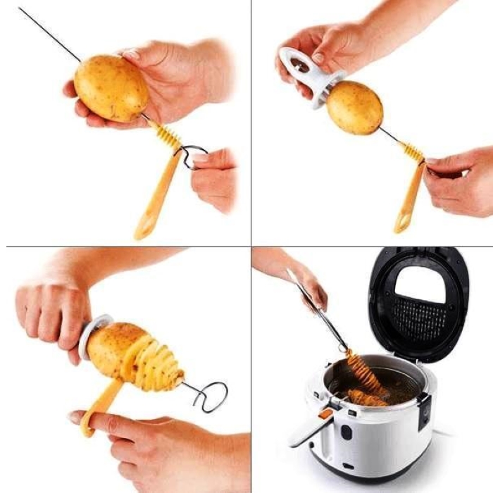 (Christmas Pre Sale- 50% OFF) Potato Chips Spiral Cutter- Buy 4 Free Shipping