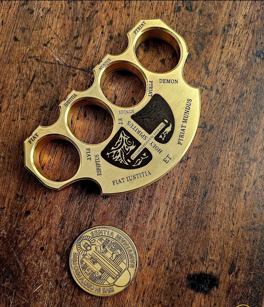 Holy Spiritus Constantine Brass Knuckle Paper Weight
