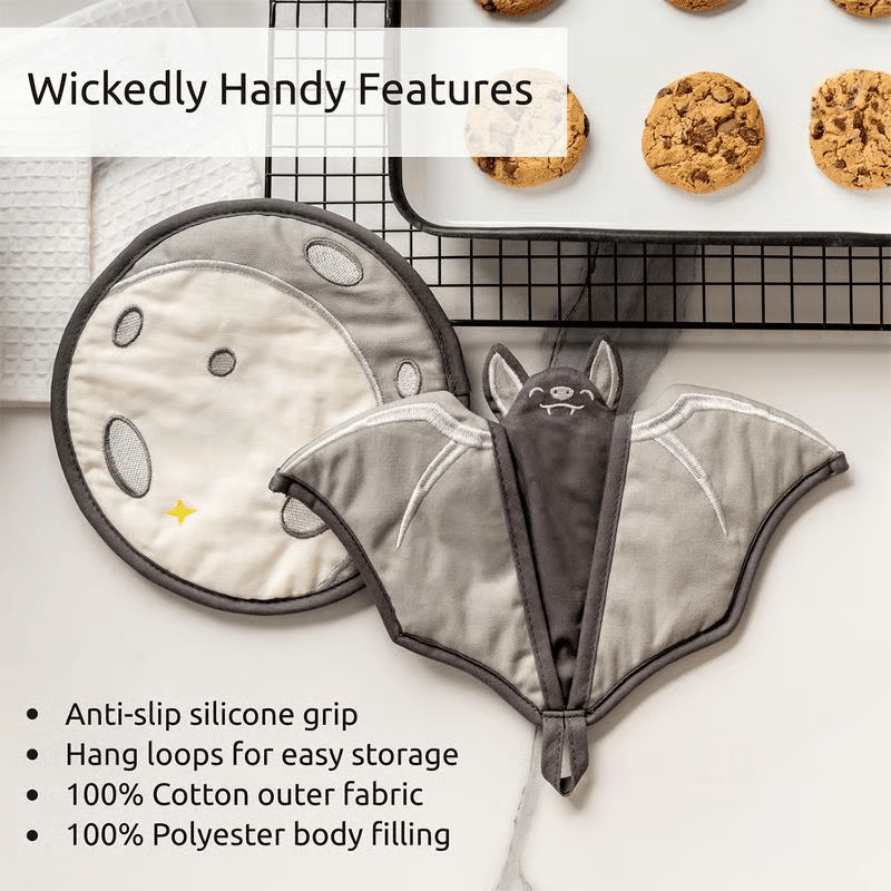 🎁TikTok Last Day Sale - 70% OFF🎉Batlicious Oven Mitts & Pot Holders Set🦇