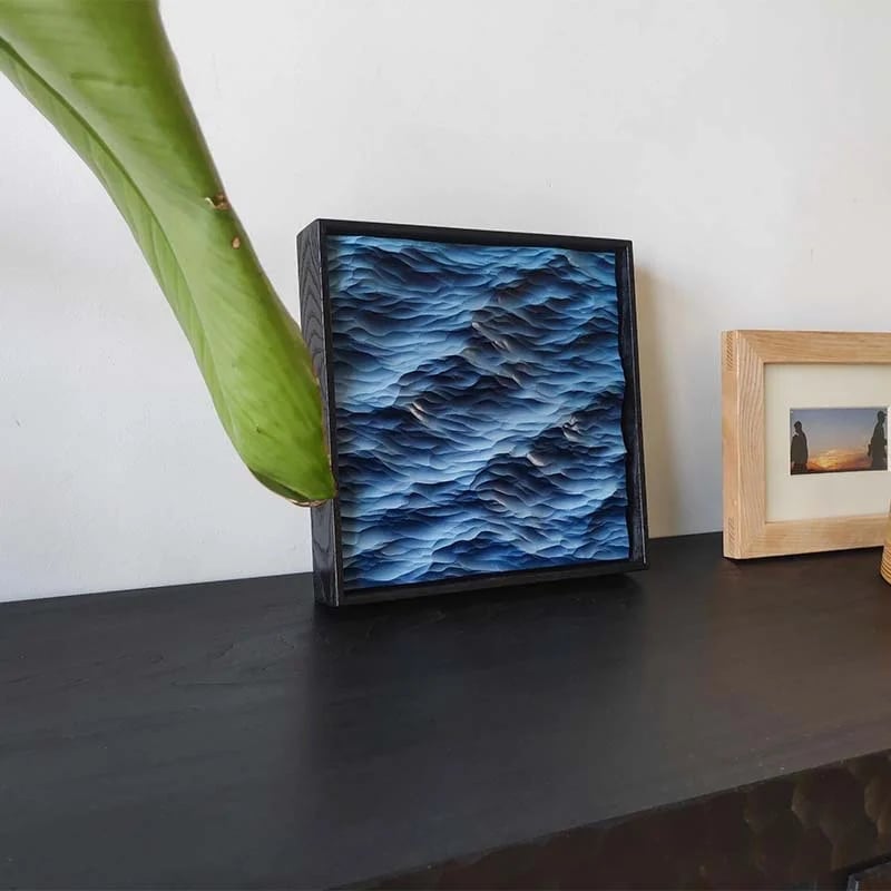 🌊 Handgefertigtes Blaues Wellen-Dekorationsgemälde 🎨