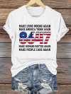 Retro 8647 Make Lying Wrong Again  Make America Think Again  Make Humans Matter Again  Make People Care Again Print T-Shirt