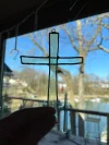 <strong>Handmade</strong> Tiffany Colorful Sun Catching-Cross Ornament✝️