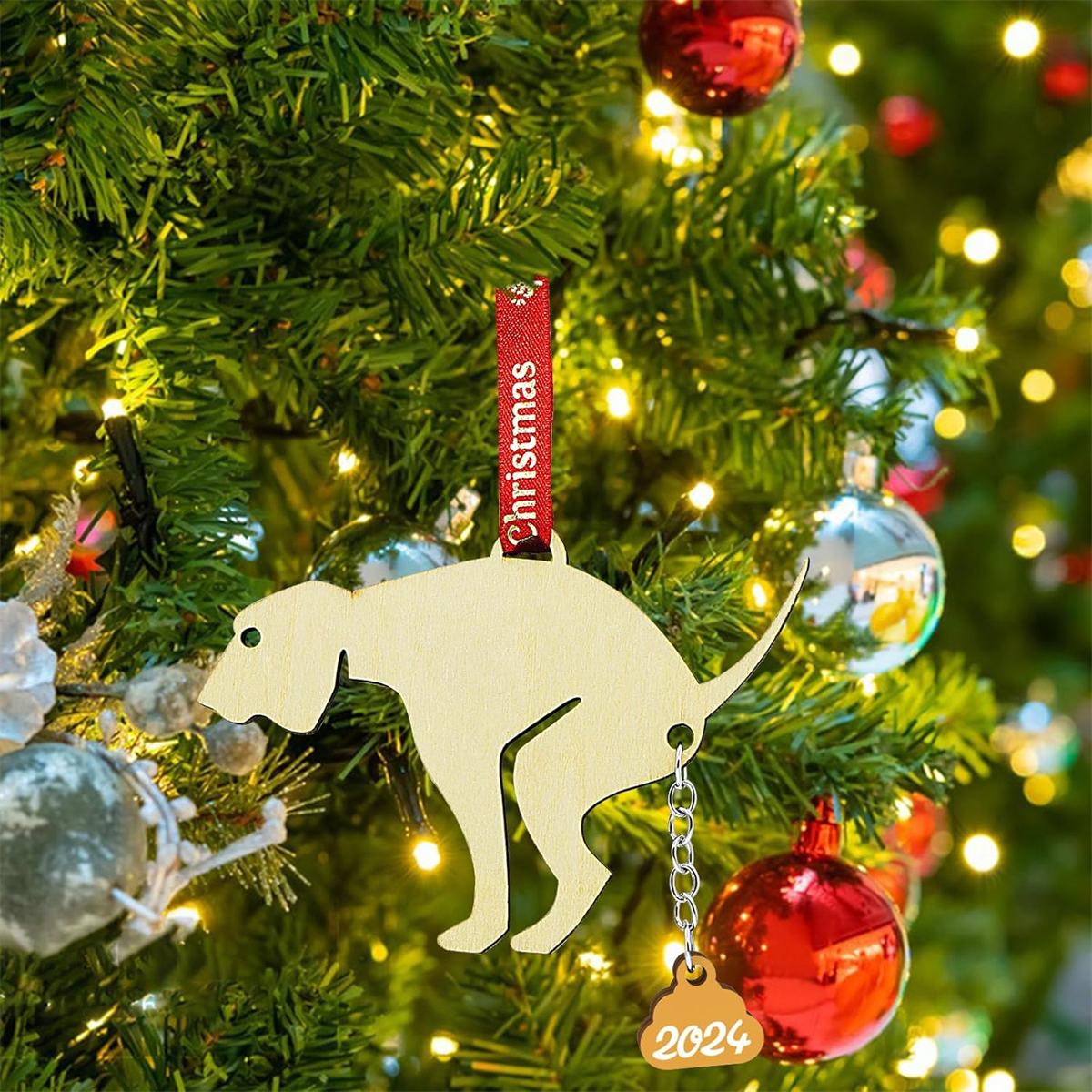 🐶Pooping Dog Christmas Ornament