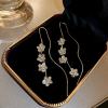 Fashion Crystal Flower Tassel Earrings
