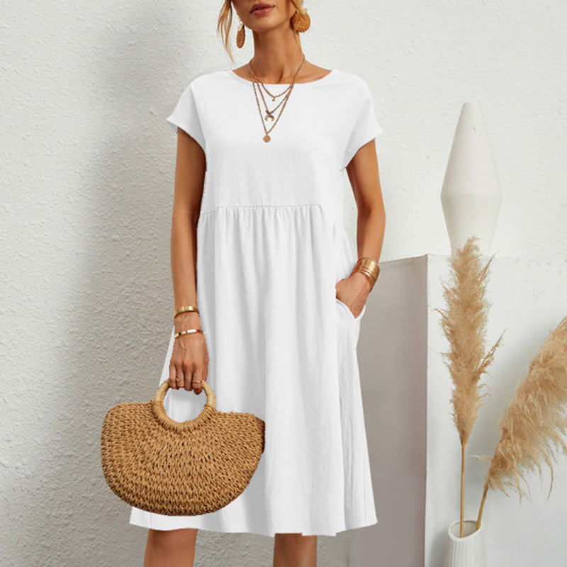 🔥Hot Sale 50% OFF🔥Women's Cotton Round Neck Dress