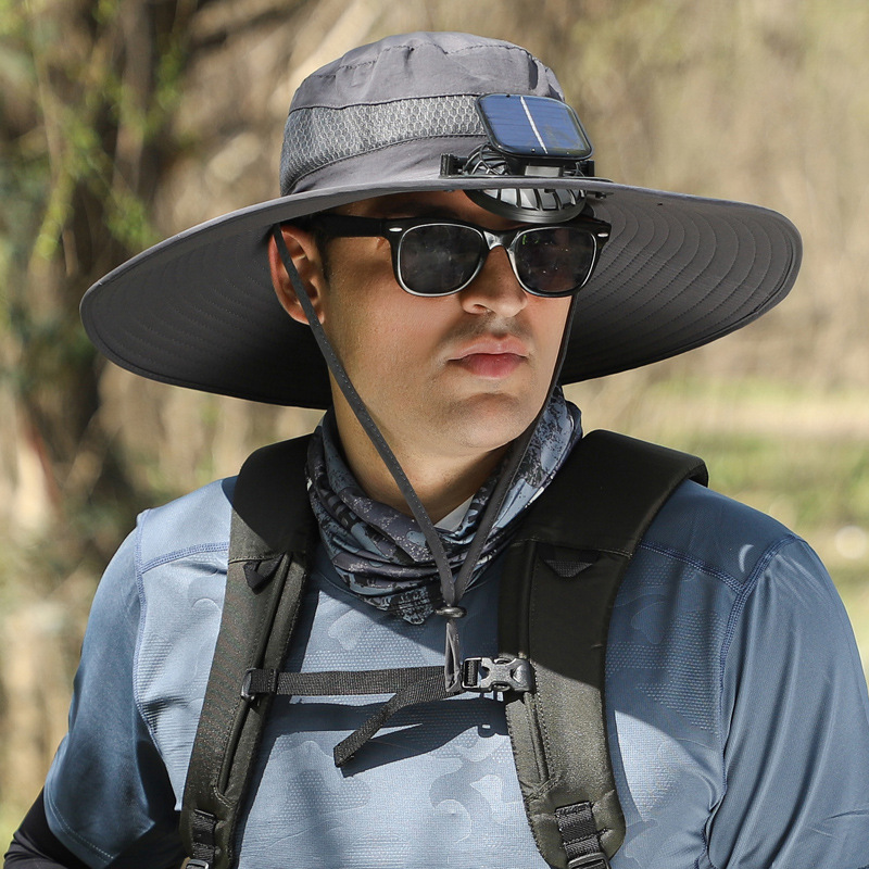 🔥Father's Day Sale 60% OFF☀️Wide Brim Solar Fan Outdoor Fishing Hat-Solar & USB Charging