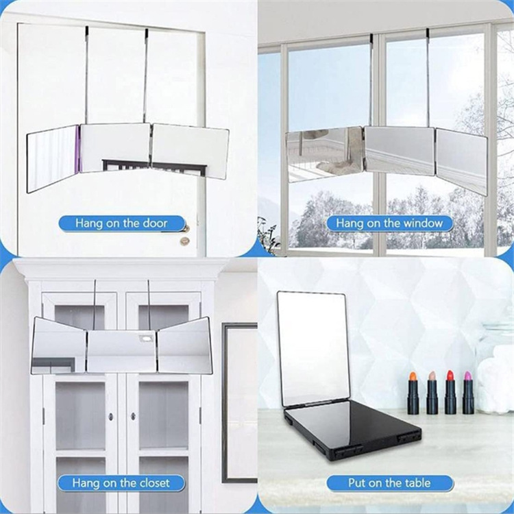 🔥New Product 49% OFF🔥Scalable Adjustable Suspended LED Folding Three Sided Mirror