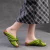 Peep Toe Handmade Leather Slippers