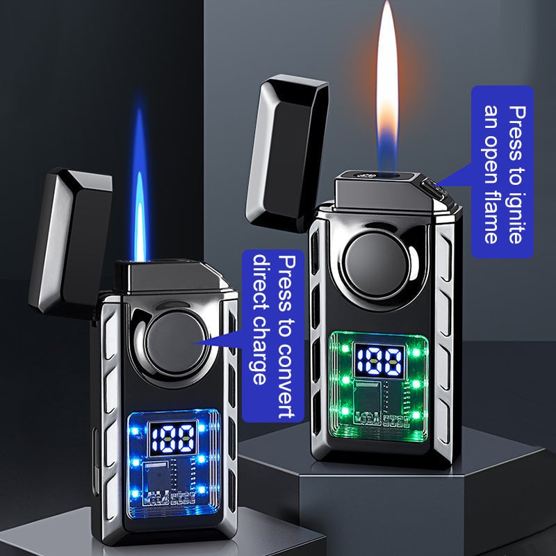🔥Letzter Tag  50% RABATT- Premium Geschenkset: LED Doppelflammen-Feuerzeug mit Gravuroption – Elegante Geschenkbox inklusive
