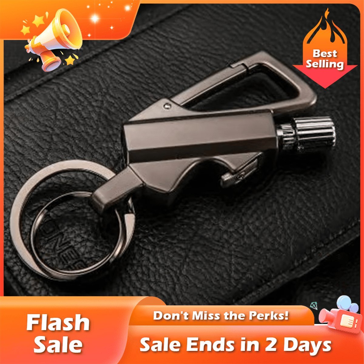 🎁TikTok Last Day Sale - 70% OFF💥Permanent Match Infinity Lighter with Multitool Keychain Bottle Opener