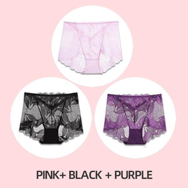 💝LAST DAY 48% OFF 💝-Ladies Silk Lace Handmade Underwear Pack (Buy 2 Get 1 Free)
