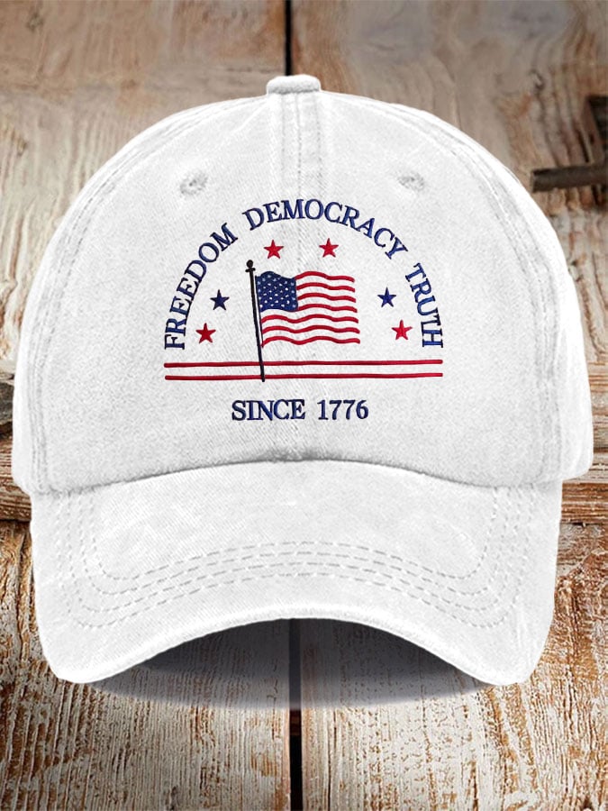 Unisex 'FDT Freedom Democracy Truth,No Kings In America Since 1776' Printed Hat