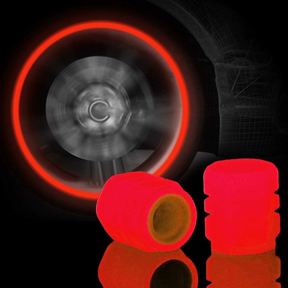 Fluorescent Tire Valve Caps - Make Night Cycling More Cool