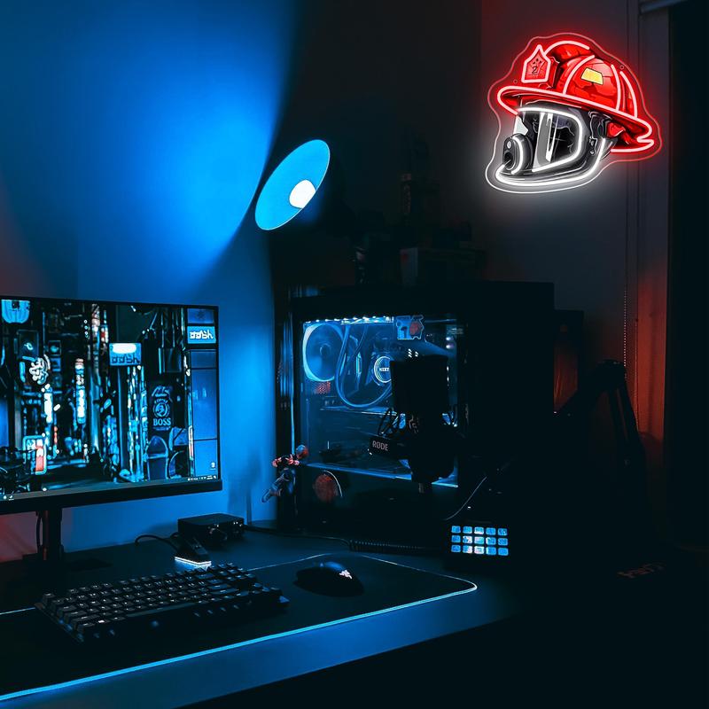 🔥Father's Day Sale🎁Firefighter Helmet Neon Sign