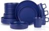 Stone Lain Coupe Dinnerware Set, Service For 4, Black Matte