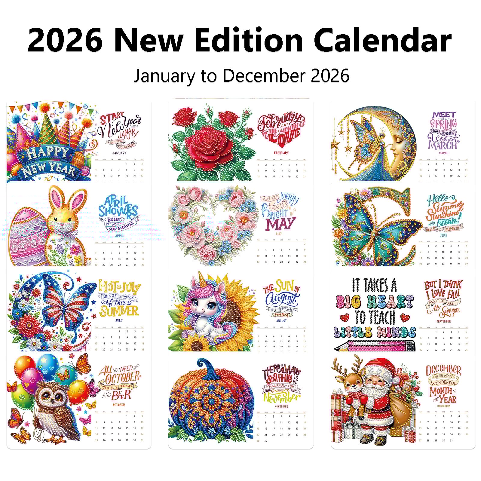 🔥Last Day Promotion 50% OFF🔥2026 DIY Special Shape Desktop Diamond Standing Calendar