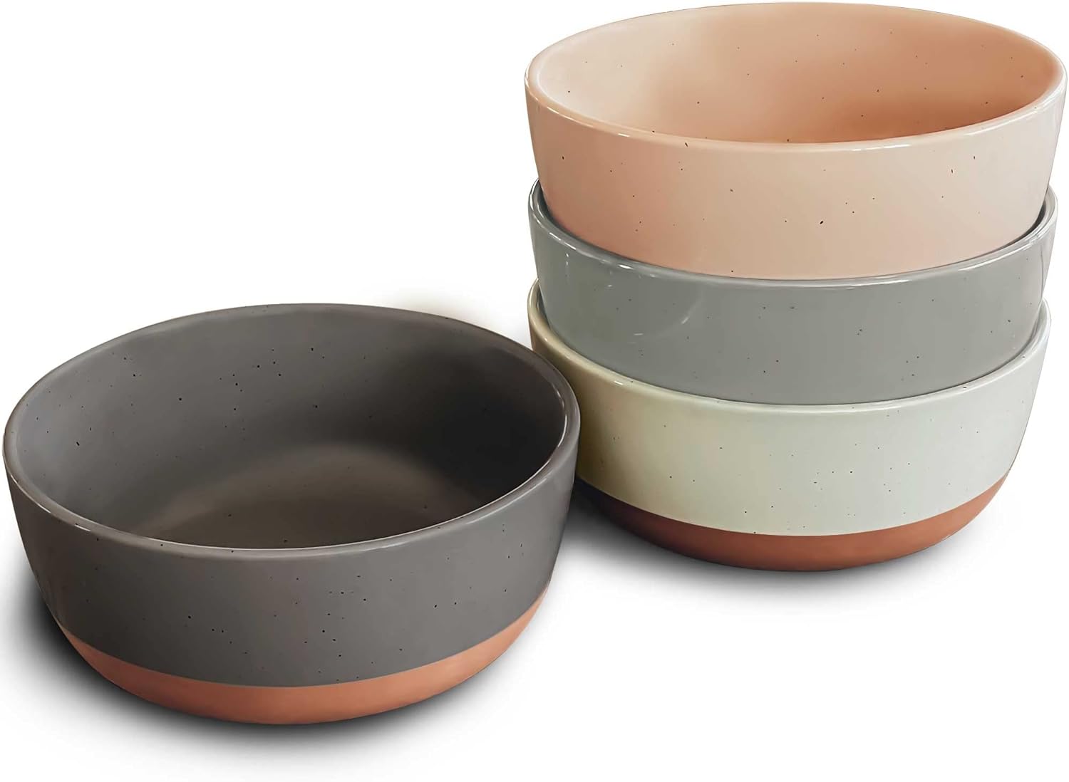 Set of 4 Porcelain Bowls, 25oz - Microwave, Dishwasher & Oven Safe for Soup, Cereal, etc.