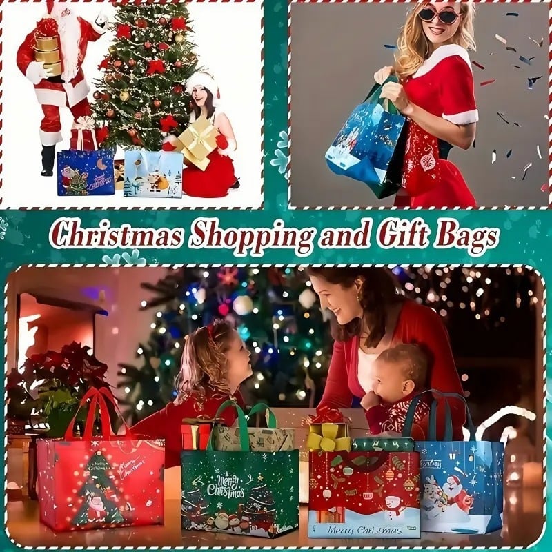 🔥Last Day Promotion 70% OFF🔥Christmas Gift Bags Large Reusable Tote Bags