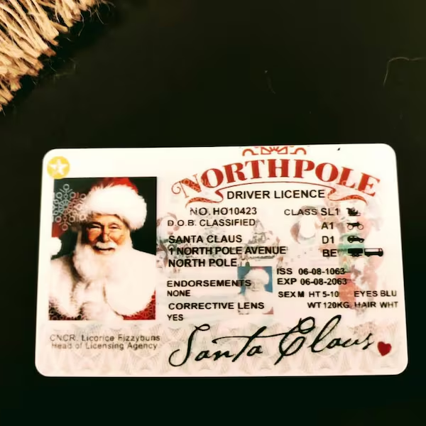 🎄(Christmas Hot Sale - 49% OFF) Santa Driving License,Christmas gift for kids - Buy 4 Free Shipping