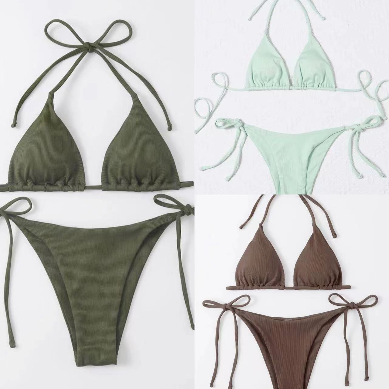 Last Day Promotion 80% OFF - 🔥Women Bikini Set Solid Color Sexy Triangle