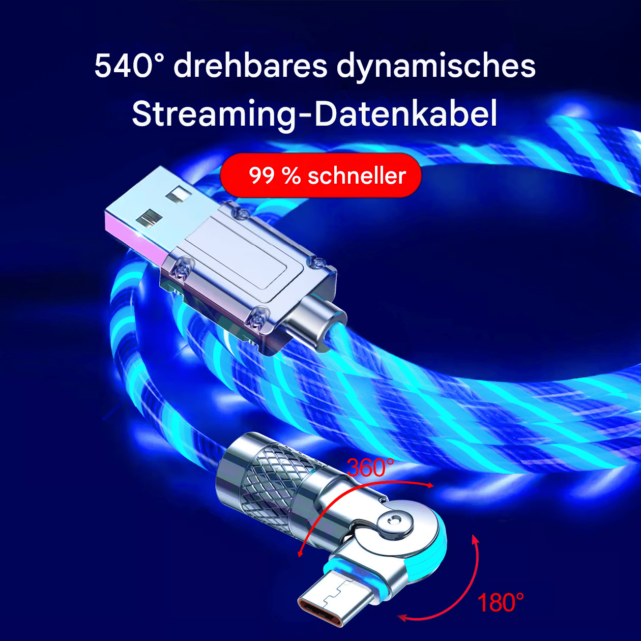 🔥Letzter Tag 50% RABATT -540° drehbares Streamer-Datenkabel