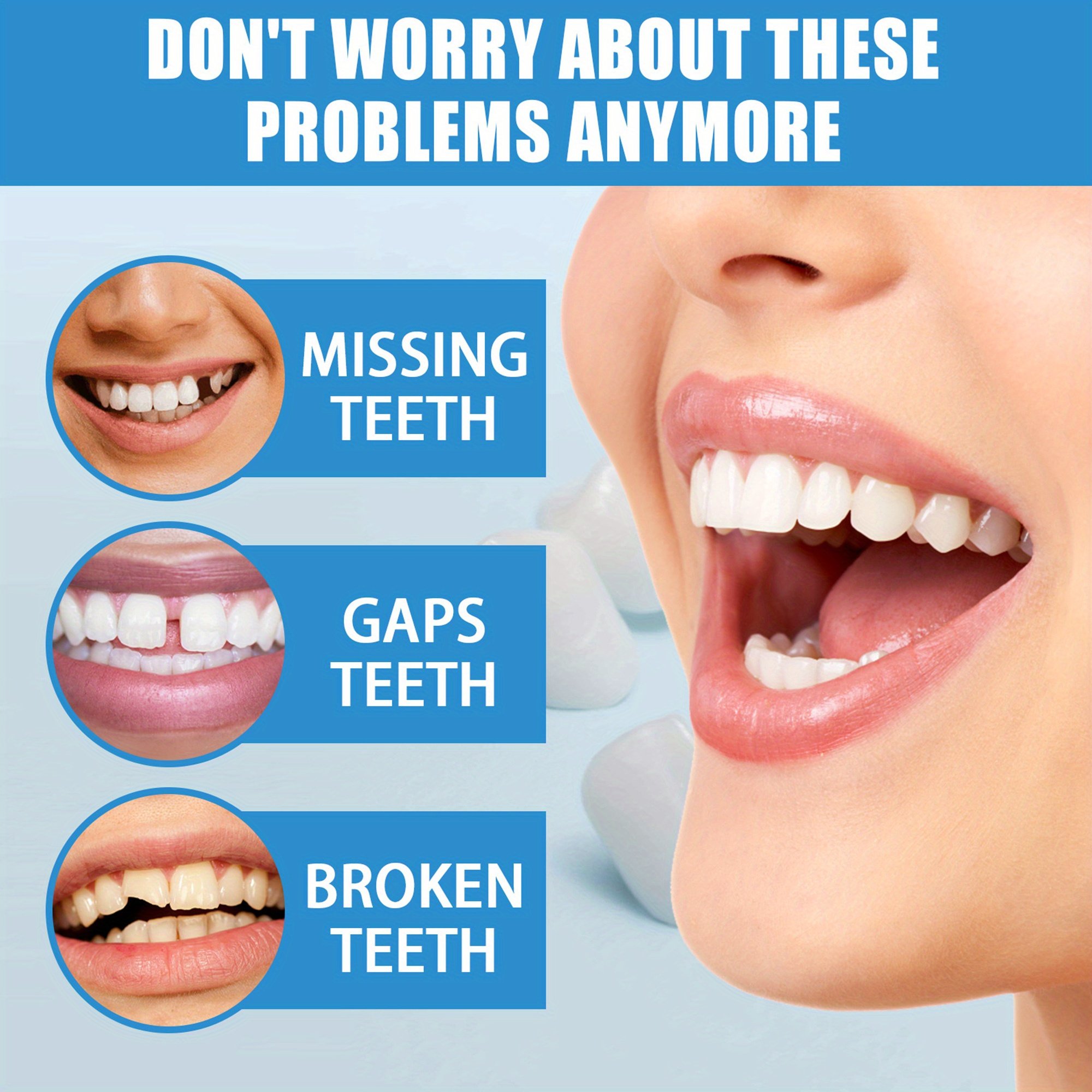Clinclii™ Moldable False Teeth Restore Your Smile, Anytime. Anywhere