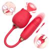 SHEMESIX - Ladies Rose Double Tongue Licking Vibrating Telescoping Vibrator G-spot Clit Vibrator