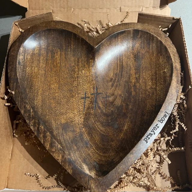 🎁New Heart Prayer Bowl Modern Cross