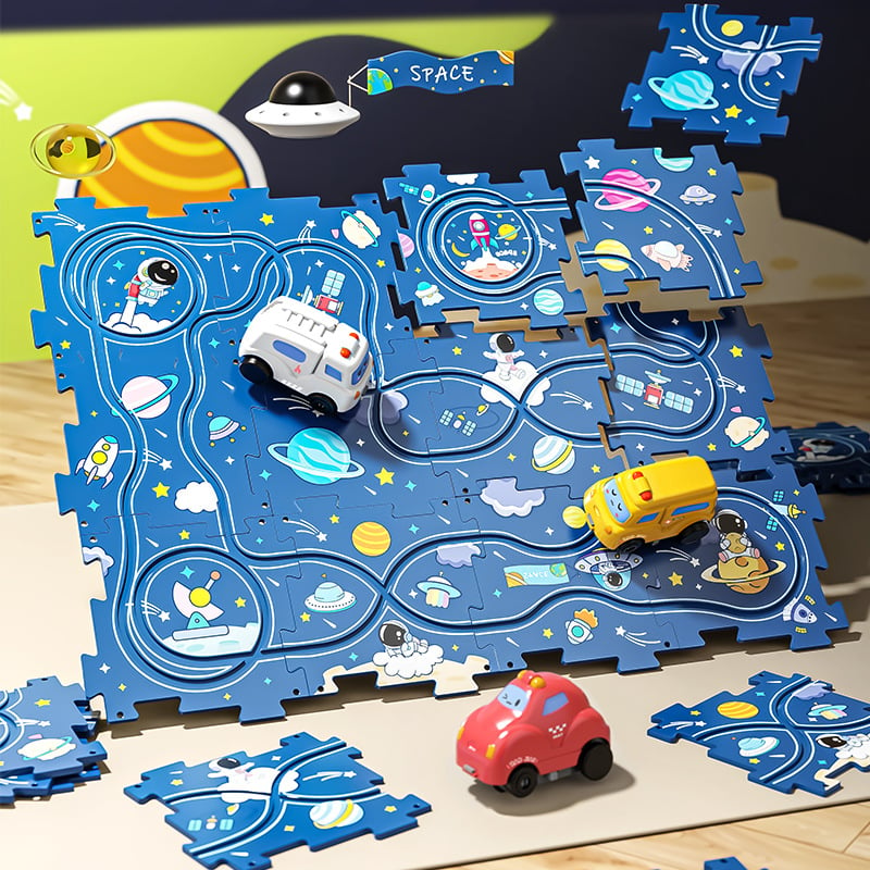 🎅Xmas Hot Sales - 49% OFF🔥Children's Educational Puzzle Track Car Play Set(Free shipping on 39＄!)(10% off for 2,20% off for 3!)