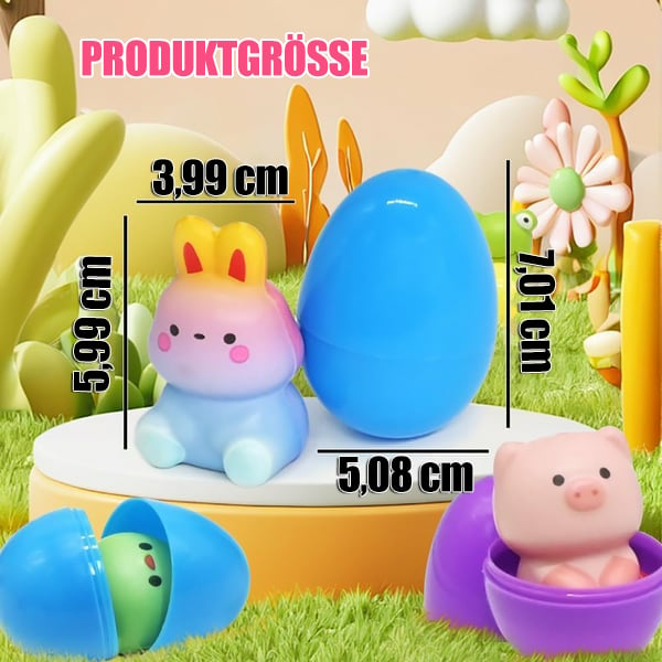 🎉🥚24 Stück Ostereier mit vorgefüllten langsam wiederaufstehenden Squishy-Spielzeugen