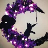 <strong>🔥Halloween Sale !!!</strong> Mystical Crescent Cat Crystal Wreath