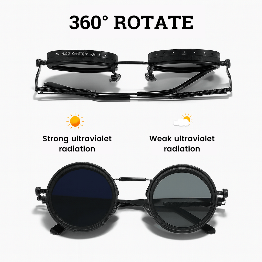 🍂TikTok Fall Sale — Last Day 70% OFF 🎉Adjustable Tint Rounded Polarized Lenses Retro Sunglasses