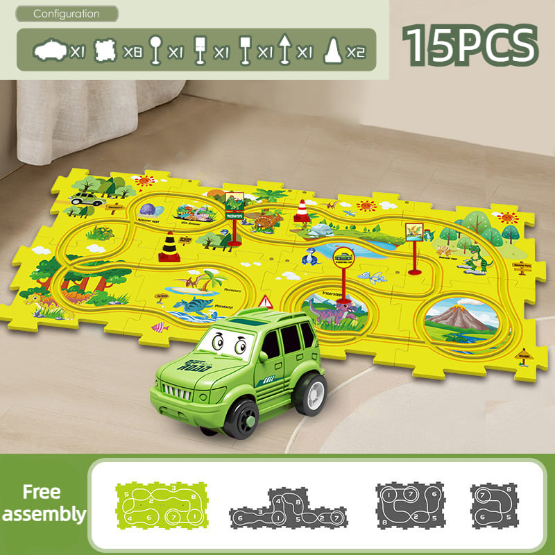 🎅Xmas Hot Sales - 49% OFF🔥Children's Educational Puzzle Track Car Play Set(Free shipping on 39＄!)(10% off for 2,20% off for 3!)