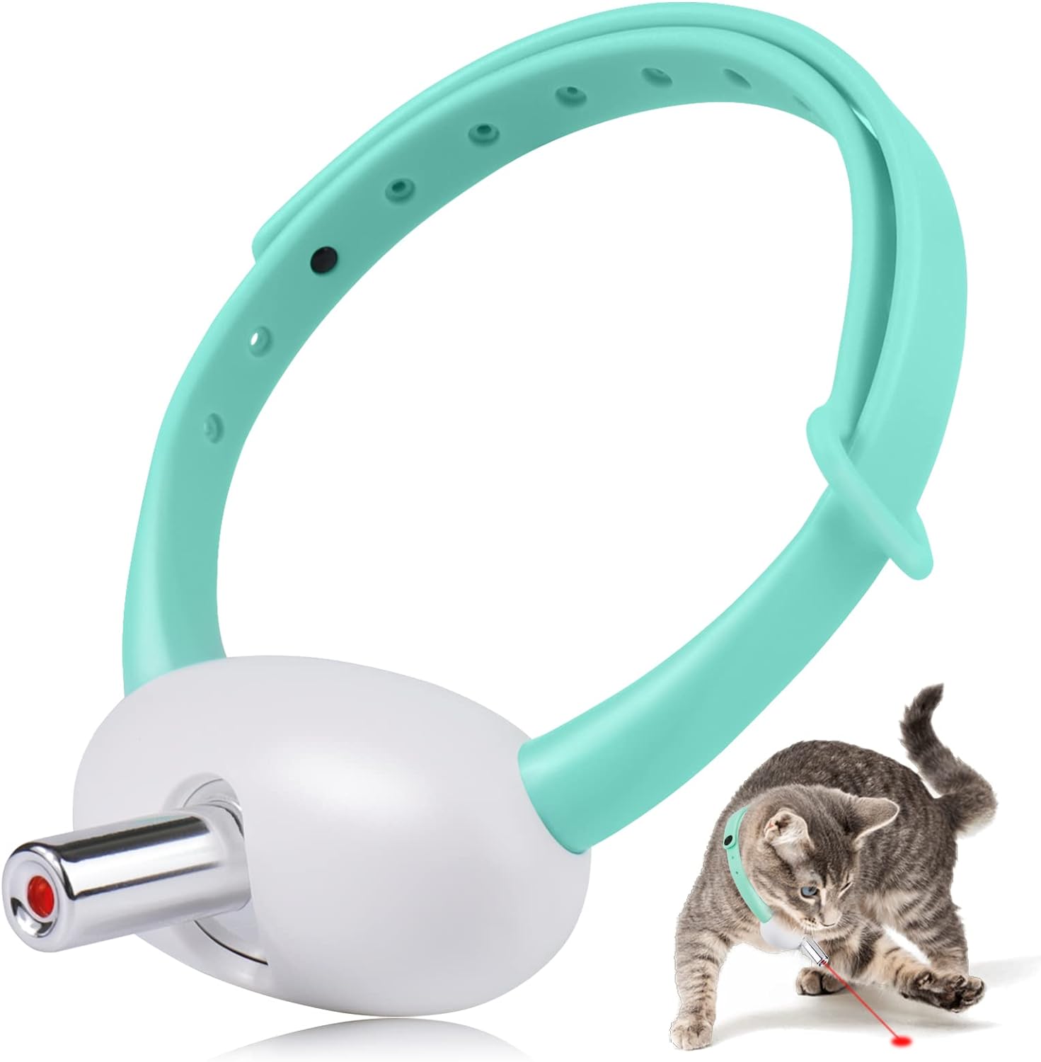 🔥Last Day Promotion - 50% OFF🎁 Rechargeable Interactive Laser Toy Collar for Indoor Kittens & Cats🐈