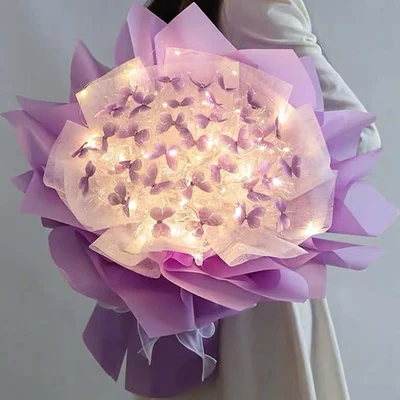 🔥Early Valentine's Day 50% OFF- 🦋DIY Butterfily Bouquets Material Package Bouquet