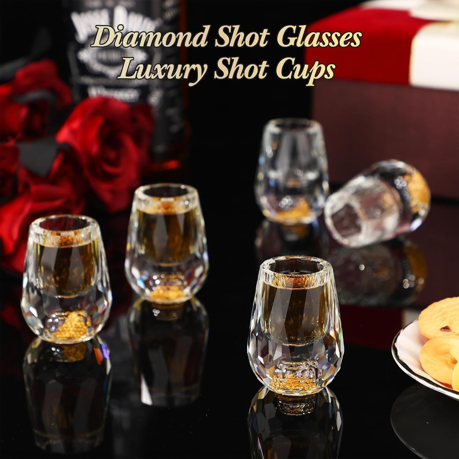 🔥Last Day Sale 49% OFF - BUY MORE&SAVE MORE-3D Glacier Glass Cup Crystal Gold Foil Shot Glasses