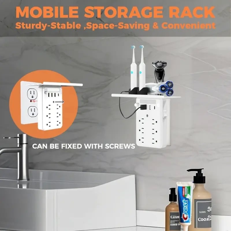 🎁TikTok Last Day Sale - 70% OFF🎉Wall Outlet Extender with Shelf Night