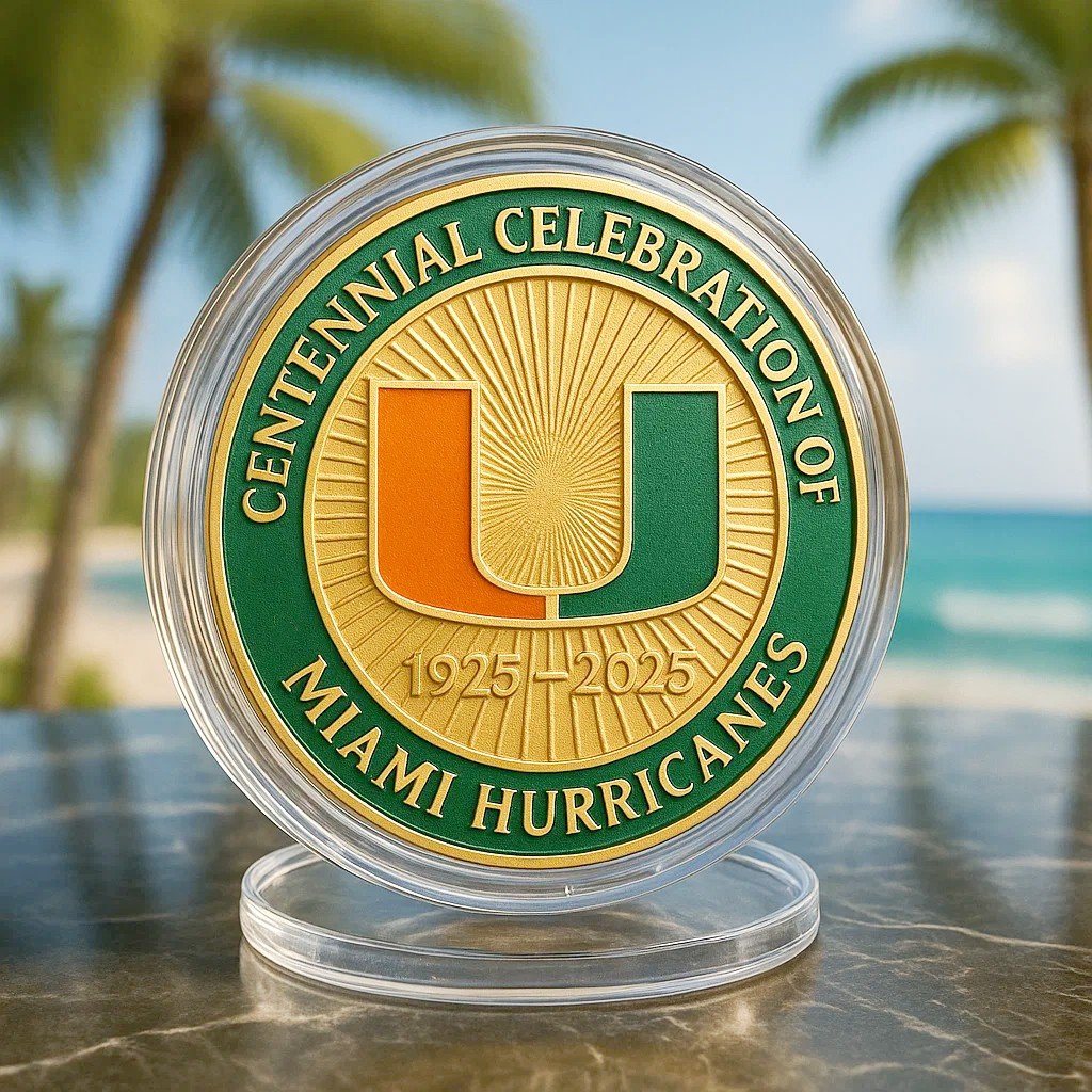 🏈Miami Hurricanes Limited Edition 100th Anniversary Commemoration Coin