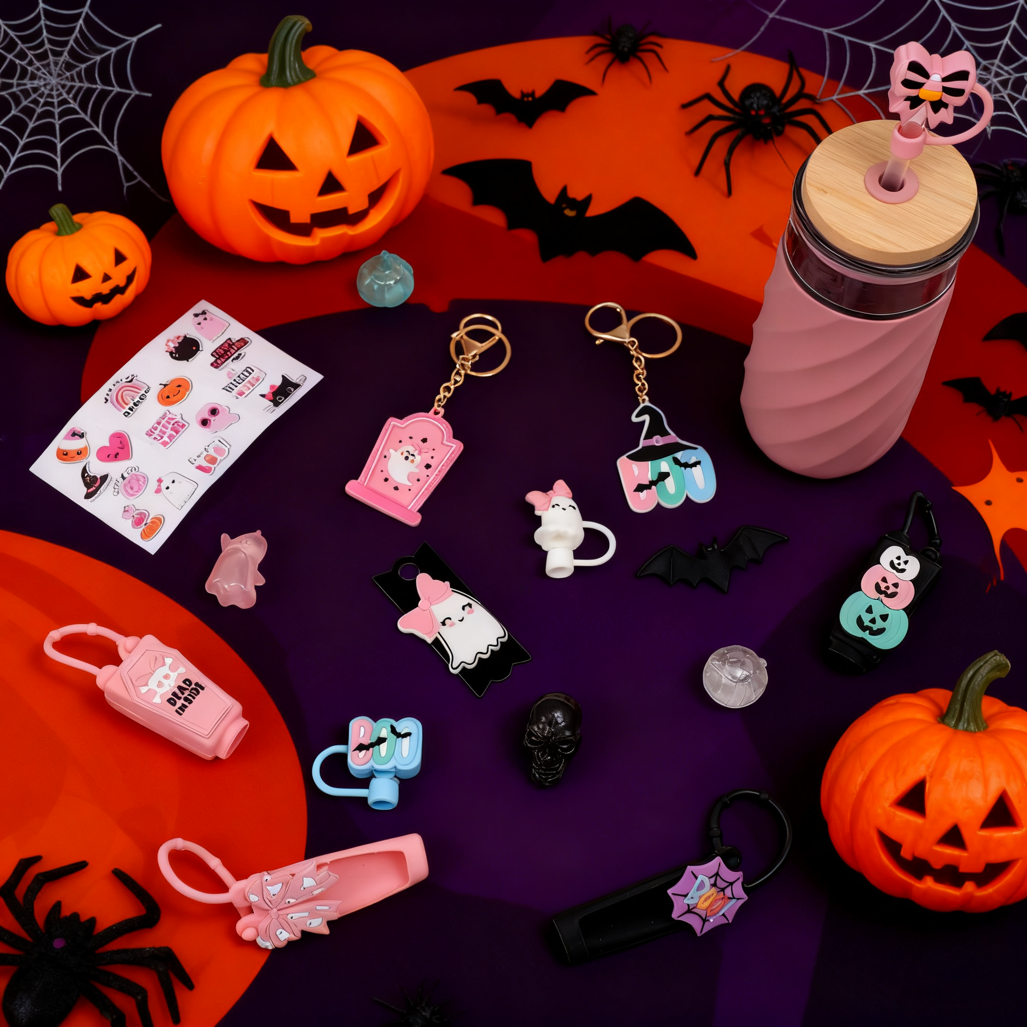 🎀Halloween Pink 12pc Water Bottle Accessory Advent Calendar