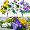 UV Resistant Artificial Pansies Silk Flowers-3 PCS