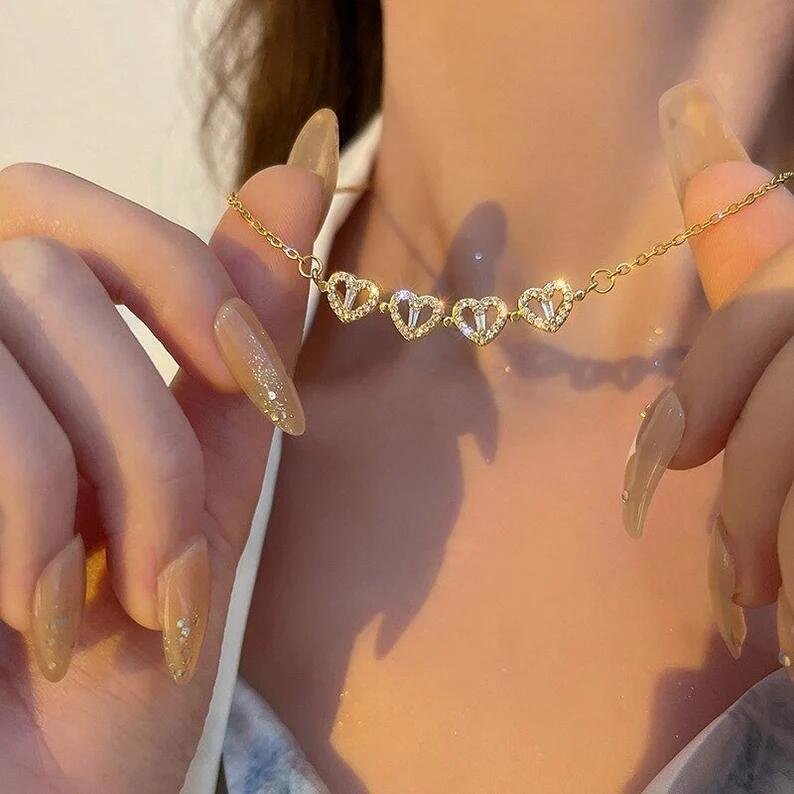 🔥 Last Day Promotion 50% OFF🎁Lucky Heart Sterling Silver Necklace WITH SIX ROSES💖