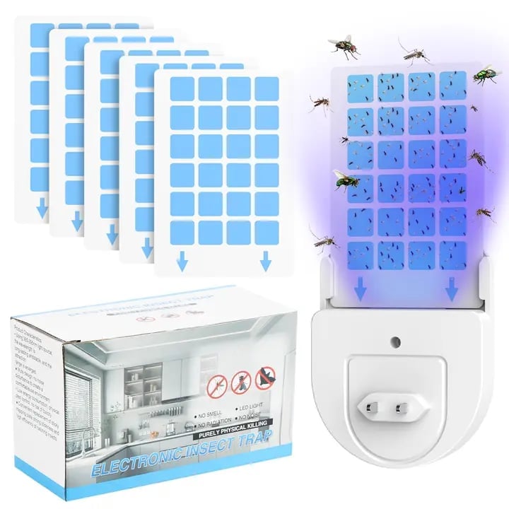 🎁TikTok Last Day Sale - 70% OFF🔥(1 Device + 5 Refills)Fruit Fly Traps for Indoors,Gnat Traps for House Indoor Plug-in Light for Flies