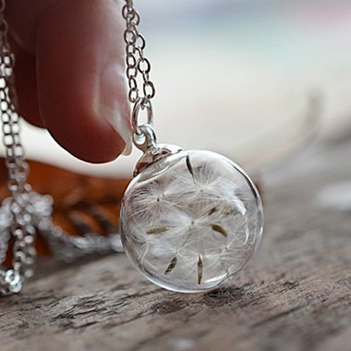 Handmade 925 Silver Necklace With Real Dandelions-Buy 2 Free Shipping