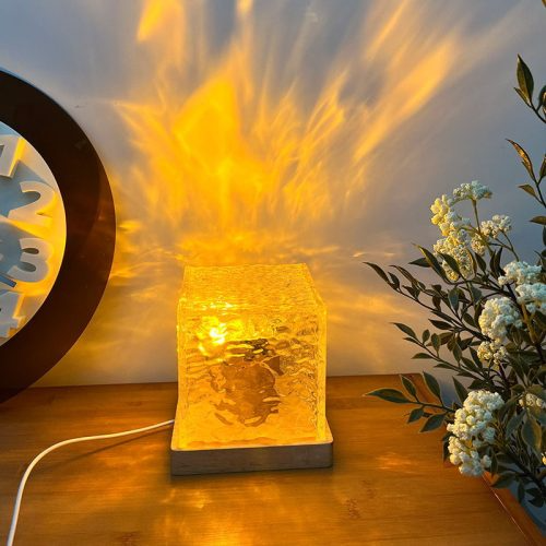 16 Color Crystal Table Lamp LED Dynamic Water Ripple Projector Night Light