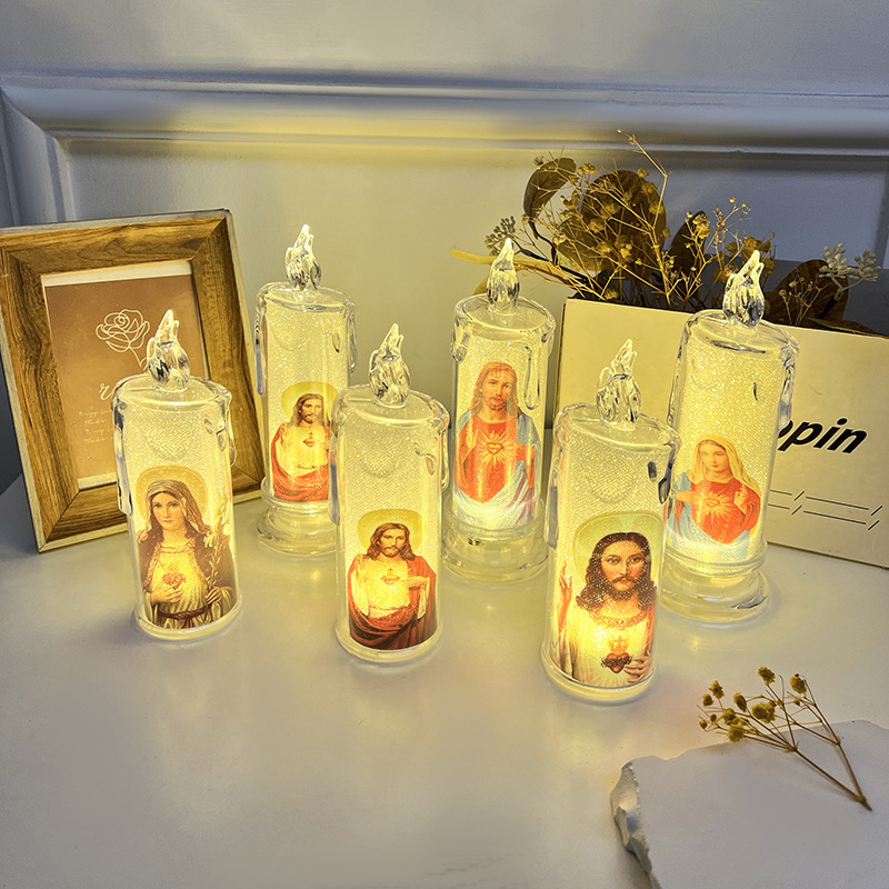 (🎄💖Christmas and Easter Hot Sale) - 🕯️Jesus Saint Prayer LED Candle