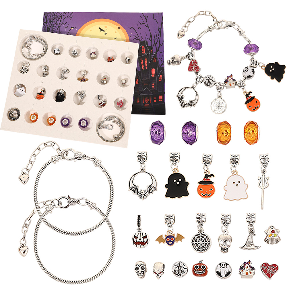 🔥Halloween gift blind box handmade DIY beaded bracelet 24 grid countdown jewelry gift box set