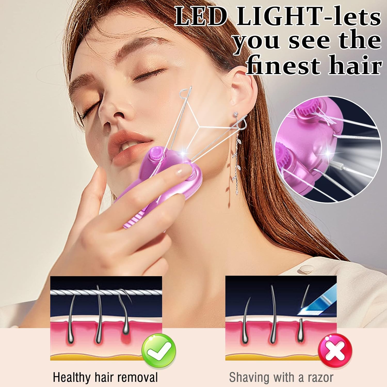 🎁TikTok Last Day Sale - 70% OFF🔥Electric Women Facial Hair Remover